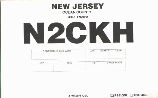 N2CKH QSL 1991 card